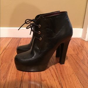 Black Leather Chanel Shoes